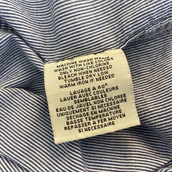 Denim & Supply Ralph Lauren Womens M Shirt Cotton Blue Pinstripe Button Front - Picture 7 of 7